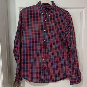 JCrew Men's Red and Blue Plaid Shirt size medium